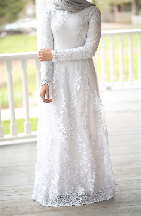 Snow-White embroidered Princess Gown - Party - Dresses Muslimah Wedding Dress, Muslim Wedding ...