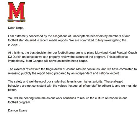 Maryland coach D.J. Durkin placed on administrative leave