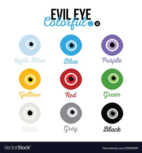 Eye-shaped nazar amulets in variety colors Vector Image