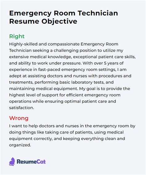 Top 18 Emergency Room Technician Resume Objective Examples