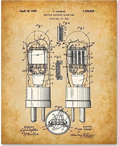 Vacuum Tube Art Print - 11x14 Unframed Patent Print - Great Gift for Amateur Radio Operators and ...