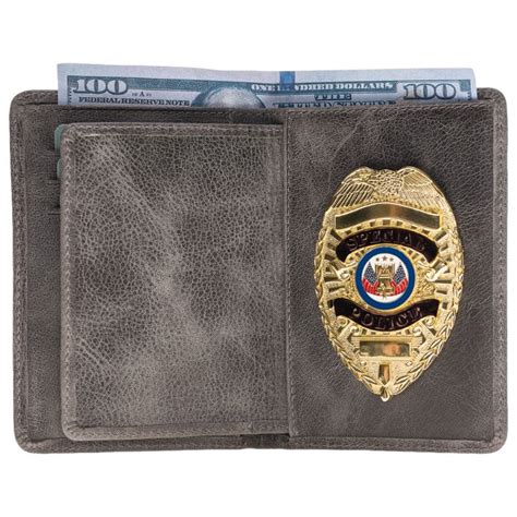 Gray Leather Police Badge Wallet | Badge wallet, Police badge wallet, Police badge