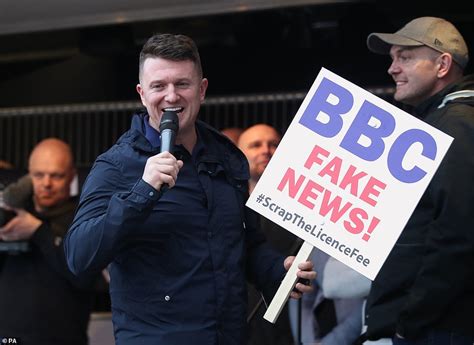 Ex-EDL leader Tommy Robinson and followers protest outside BBC HQ in ...