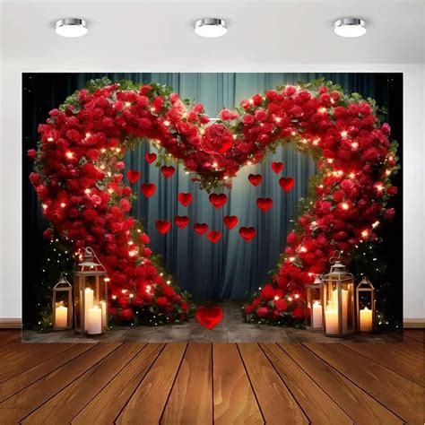 Red Rose Arch Photography Backdrop Valentine's Day Garden - Temu in ...