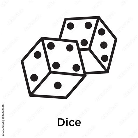 Dice icon vector sign and symbol isolated on white background Stock Vector | Adobe Stock