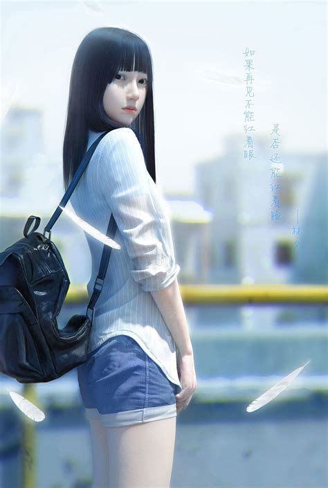 Wallpaper : white, digital art, cosplay, model, anime girls, 3D, render, backpacks, blue ...