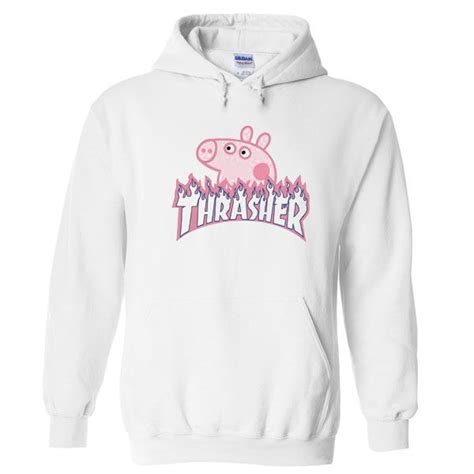 Peppa Pig X Thrasher Flame Parody Hoodie | Thrasher flame, Thrasher ...