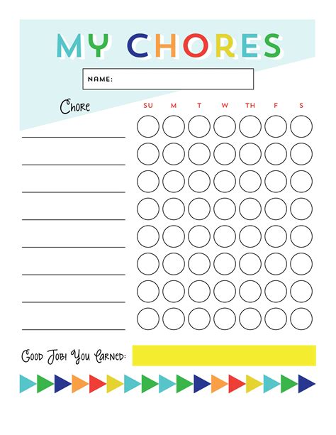 Printable Chore Reward Chart | K5 Worksheets