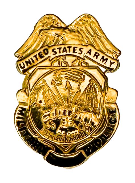 UNITED STATES ARMY SHIELD BADGE LAPEL PIN: Gold, Military Police ...