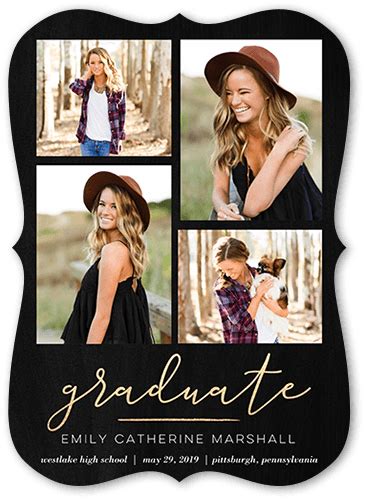 Script Graduate 5x7 Graduation Announcement by Yours Truly | Shutterfly | Senior graduation ...