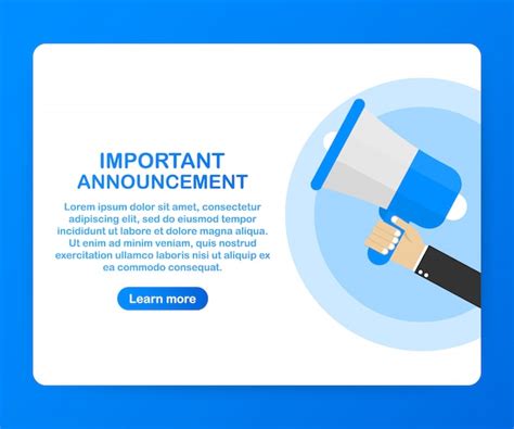 Premium Vector | Male hand holding megaphone with important announcement template