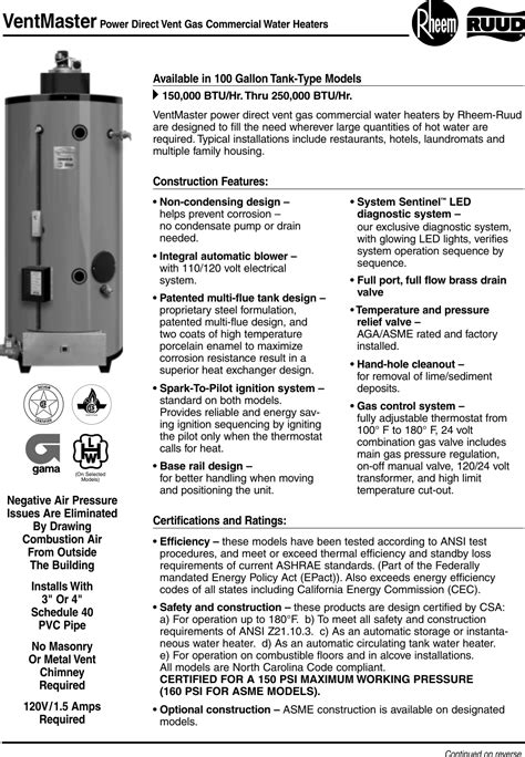 Rheem Water Heater 40 Gallon Manual - ZTech