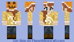 Autumn cute sweater and pumpkin beanie Minecraft Skin