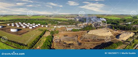 Sugar Cane Industry, Sugar and Alcohol Production Plant Aerial View ...