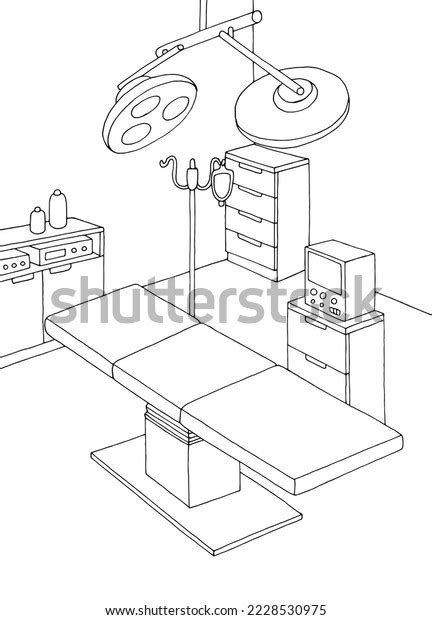 Operating Room Graphic Black White Interior Stock Vector (Royalty Free) 2228530975 | Shutterstock