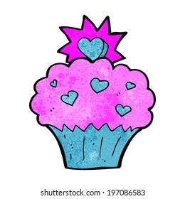 Cartoon Love Heart Cupcake Stock Vector (Royalty Free) 197086583 | Shutterstock