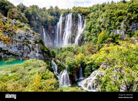 the big waterfall at Plitvice lakes, Croatia Stock Photo - Alamy