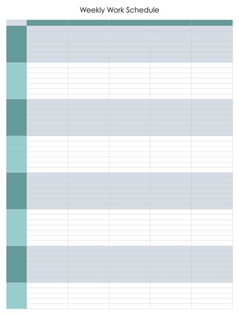 Work Schedule Template Free Printable - Printable Templates Free