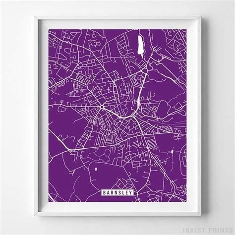 Barnsley, England Street Map Vertical Print | Map wall art, Poster wall ...