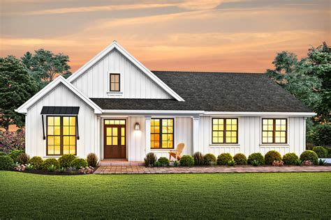 One-story Modern Farmhouse Plan with a Modest Footprint - 69753AM | Architectural Designs ...