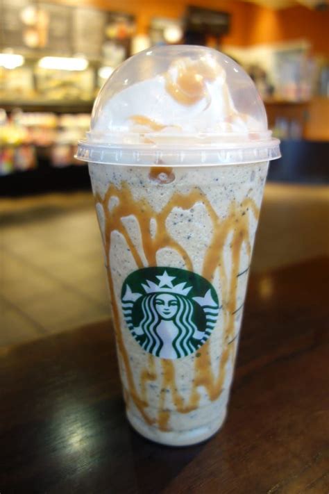 Vanilla bean Frappuccino with java chips and Caramel all over | Starbucks caramel frappuccino ...