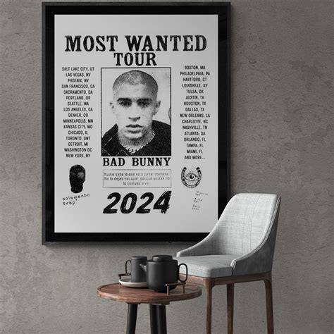 Bad Bunny Most Wanted Tour 2024 Poster sold by Dmitry Novitskiy | SKU ...