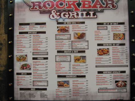 PBR Rock Bar & Grill Menu, Menu for PBR Rock Bar & Grill, The Strip ...