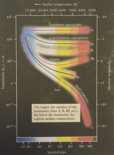 Luminosity Classes. The H-R diagram is divided into regions corresponding to stars of different ...