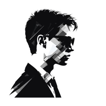 Cool Men Silhouette Generative Ai, Silhouette, Glasses, Man PNG ...