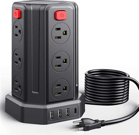 Smallrt 12-Outlet 4-USB Power Strip Surge Protector Tower for $27 - ZYC05