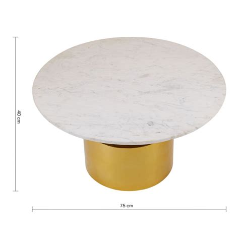 Mekbuda Round White Marble Top Coffee Table With Gold Base | Furniture in Fashion