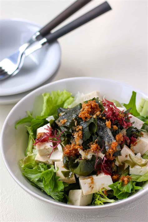 Easy Japanese Tofu Salad with Seaweed - Chef JA Cooks