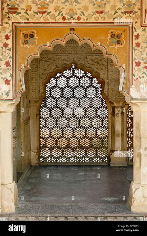 Architectural details, Amber Fort, Jaipur, India Stock Photo - Alamy