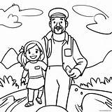 Adventurous Daddy And Daughter Exploring Coloring Page 47134 37260 sketch template