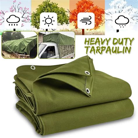 Heavy Canvas Tarp Green Tarpaulin Outdoor Awning Cloth Sun Shelter Tarp ...