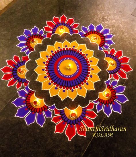 45+ Beautiful Diwali Rangoli & Kolam Designs By Shanthi Sridharan