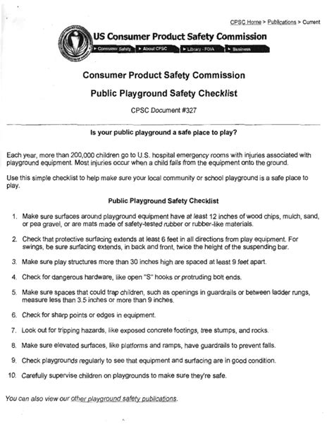 Playground Safety Checklist | PDF