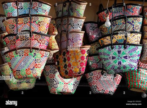 Baskets, souvenirs, Medina, souks of Marrakech, Morocco, Africa Stock ...