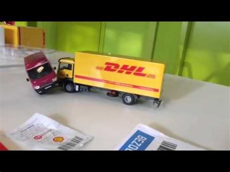 DHL truck brutal crash in slowmo - YouTube