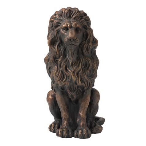 Glitzhome Guardian Sitting Lion Garden Statue, 20.75 in - QFC