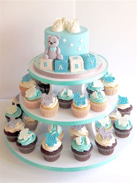 Baby shower #cupcake #tower | Baby shower cupcakes for boy, Baby shower cupcake tower, Baby ...