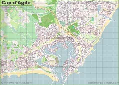 Cap d'Agde map - Ontheworldmap.com