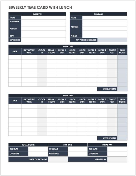 Free Biweekly Timesheet Templates | Smartsheet