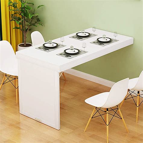 Amazon.com: HORV Folding Dining Table Wall-Mounted Fold Up Wall Table for Small Spaces MDF Multi ...