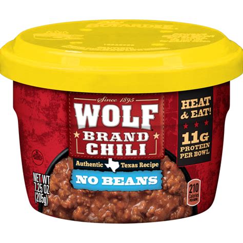 Wolf Brand Chili No Beans, Microwavable Bowls, 7.25 oz. | Shop | Hays