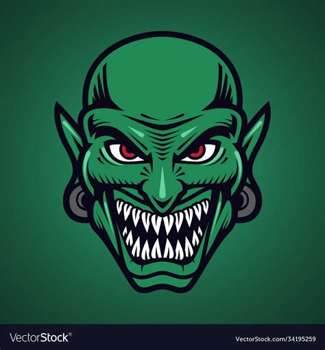 Goblin head mascot logo design Royalty Free Vector Image