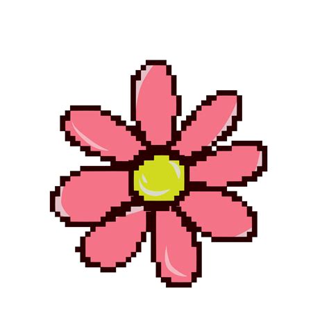 Pink flower pixel style 13399687 PNG