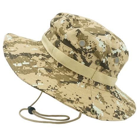 Unisex Camouflage Bucket Hats Outdoor Exploration Summer Sun Caps Jungle Cotton Fishermen Hat ...