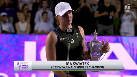 INTERVIEW: I. Swiatek; WTA Finals Champion Speech | Tennis.com