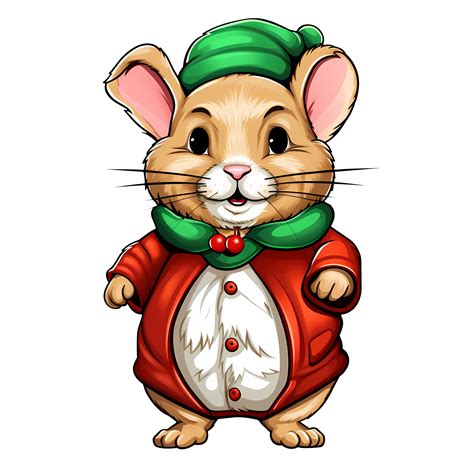 Cute Gerbil Christmas Clipart Illustration AI Generative 31136478 PNG